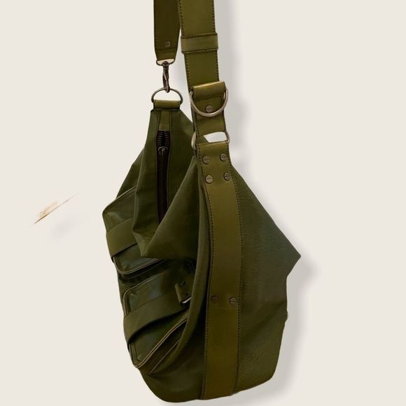 Olive Green Samsara Vegan Leather Bag - Picture 3 of 9
